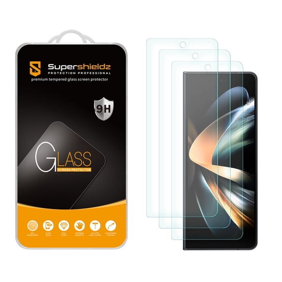 Supershieldz Designed for Samsung Galaxy Z Fold 4 5G (Front Screen Only) Tempered Glass Screen Protector, Anti Scratch, Bubble Free (3 Pack)