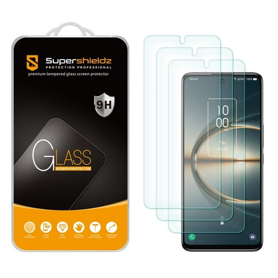 (3 Pack) Supershieldz Designed for TCL 30 V 5G Tempered Glass Screen Protector, Anti Scratch, Bubble Free