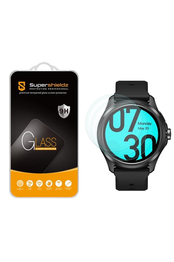 (3 Pack) Supershieldz Designed for Ticwatch Atlas / Ticwatch Pro 5 Enduro/ Ticwatch Pro 5 Tempered Glass Screen Protector, Anti Scratch, Bubble Free