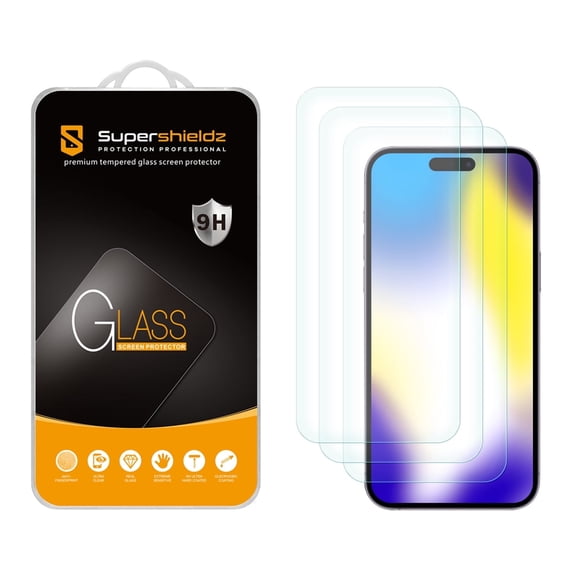 Supershieldz Designed for Apple iPhone 15 Pro Max (6.7 inch) Tempered Glass Screen Protector, Anti Scratch, Bubble Free (3 Pack)