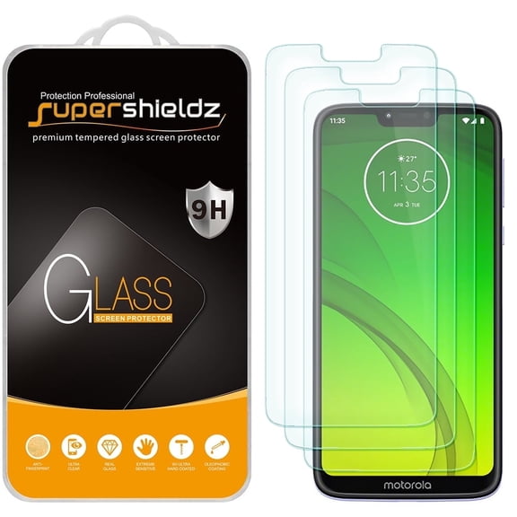 Supershieldz Designed for Motorola Moto G7 Power/ Moto G7 Supra / Moto G7 Optimo Maxx Tempered Glass Screen Protector, Anti Scratch, Bubble Free (3 Pack)
