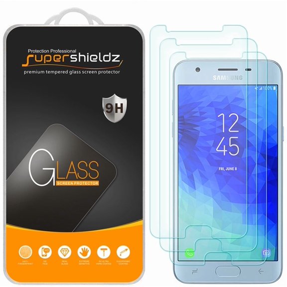 [3-Pack] Supershieldz for Samsung Galaxy J3 V/ J3V (3rd Generation/Gen) / J3 Orbit Tempered Glass Screen Protector, Anti-Scratch, Anti-Fingerprint, Bubble Free