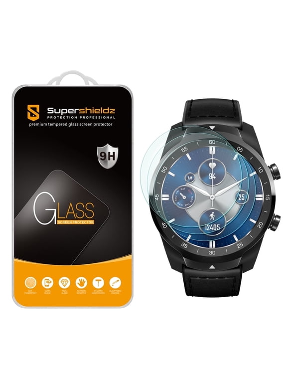 Designed for Ticwatch Pro / Ticwatch Pro S/ Ticwatch Pro 4G LTE / Ticwatch Pro 2020 Tempered Glass Screen Protector, Anti Scratch, Bubble Free (3 Pack)