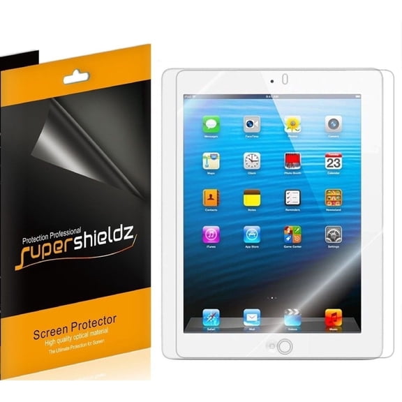 Supershieldz Designed for Apple iPad 4 / iPad 3 / iPad 2 Generation Screen Protector, High Definition Clear Shield (PET) (3 Pack)