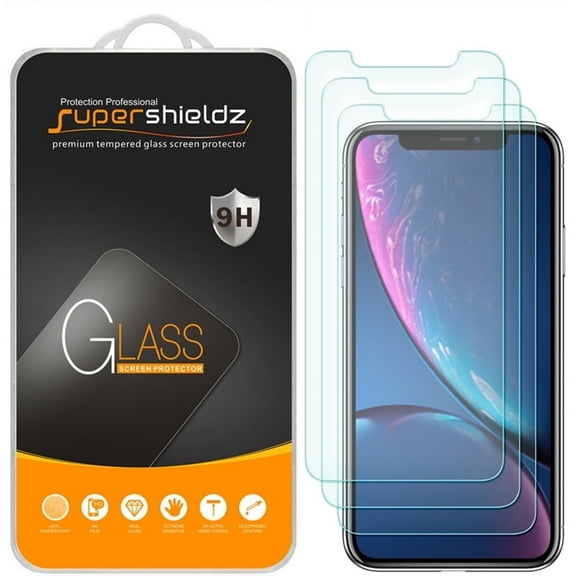 (3-Pack) Supershieldz Designed for iPhone 11 / iPhone XR (6.1 inch) Tempered Glass Screen Protector, Anti-Scratch, Anti-Fingerprint, Bubble Free