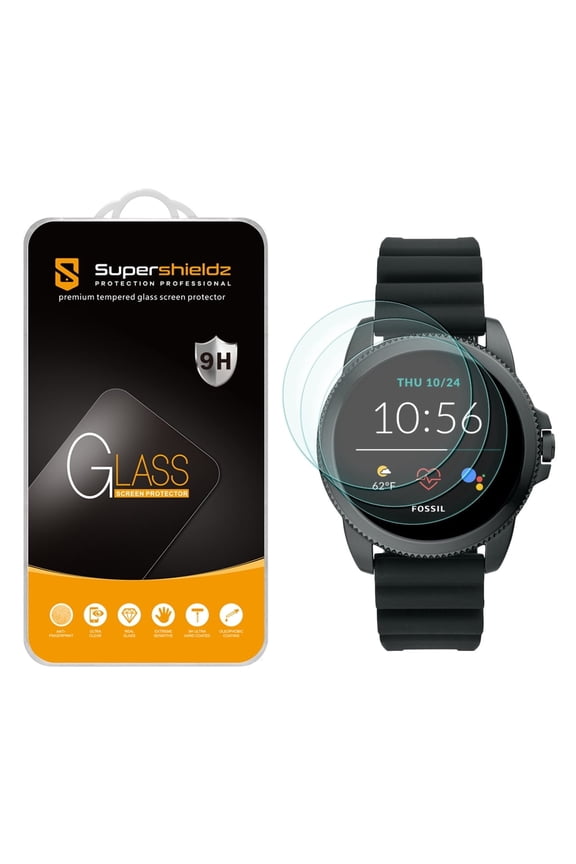 [3-Pack] Supershieldz for Fossil Men's Gen 5E 44mm Smartwatch Tempered Glass Screen Protector, Anti-Scratch, Anti-Fingerprint, Bubble Free