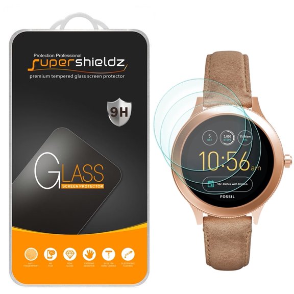 [3-Pack] Supershieldz for Fossil Q Venture Gen 3 Tempered Glass Screen Protector, Anti-Scratch, Anti-Fingerprint, Bubble Free