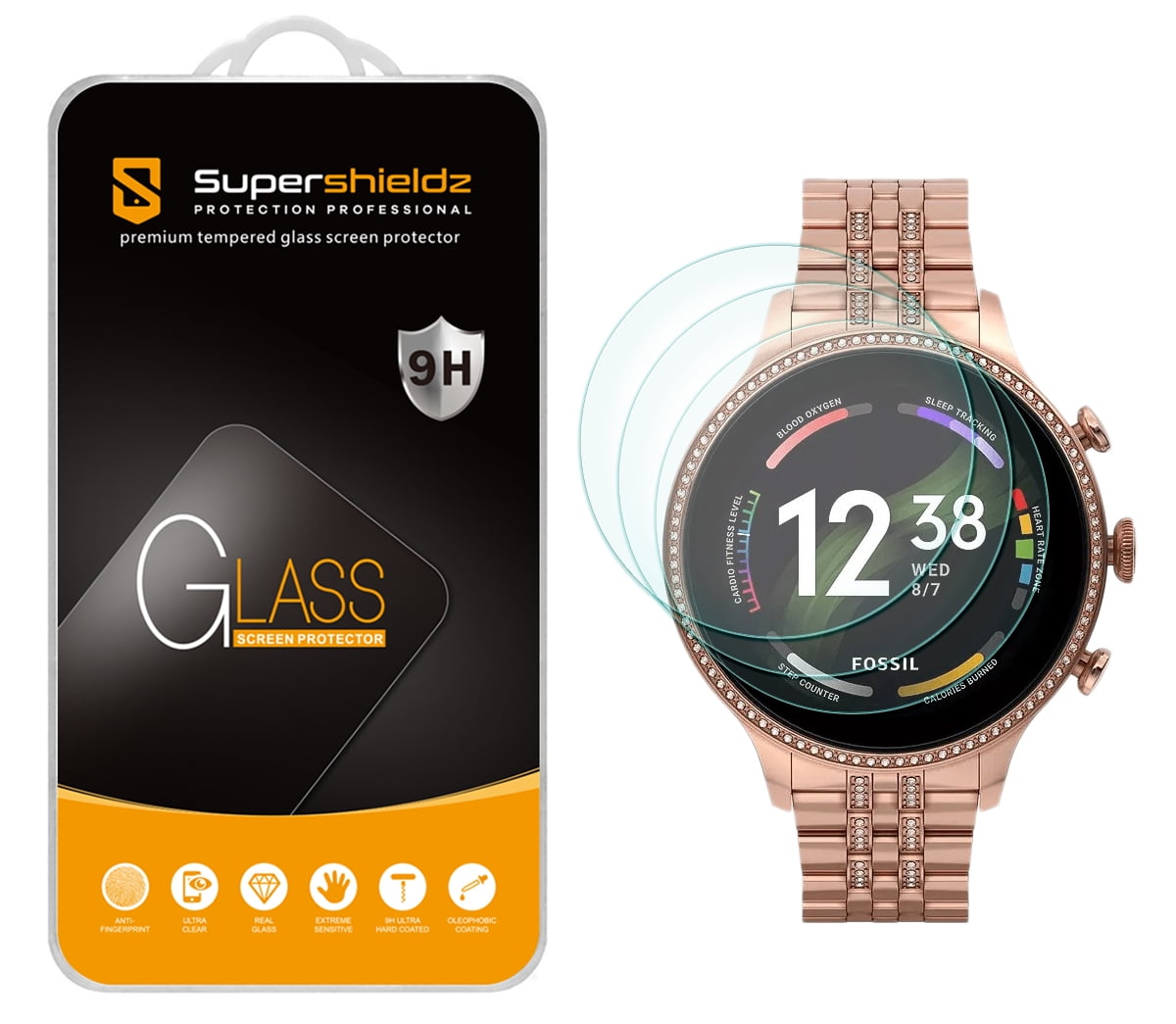 Pack De 4 Protectores De Pantalla 9H Para Fossil Gen 6 Hombre 44mm / Mujer 42mm - Vidrio Templado