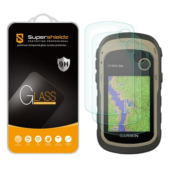[3-Pack] Supershieldz for Garmin eTrex 10/ 20/ 20x/ 22x/ 30/ 30x/ 32x Tempered Glass Screen Protector, Anti-Scratch, Anti-Fingerprint, Bubble Free