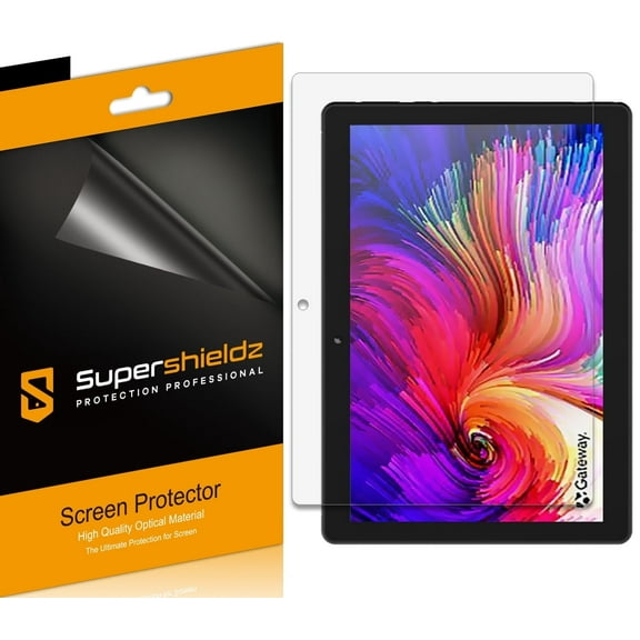 [3-Pack] Supershieldz for Gateway 10.1 inch Tablet Screen Protector, Anti-Bubble High Definition (HD) Clear Shield