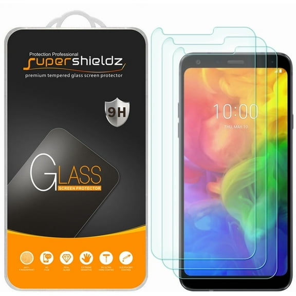 [3-Pack] Supershieldz for LG Q7+ / Q7 Plus Tempered Glass Screen Protector, Anti-Scratch, Anti-Fingerprint, Bubble Free