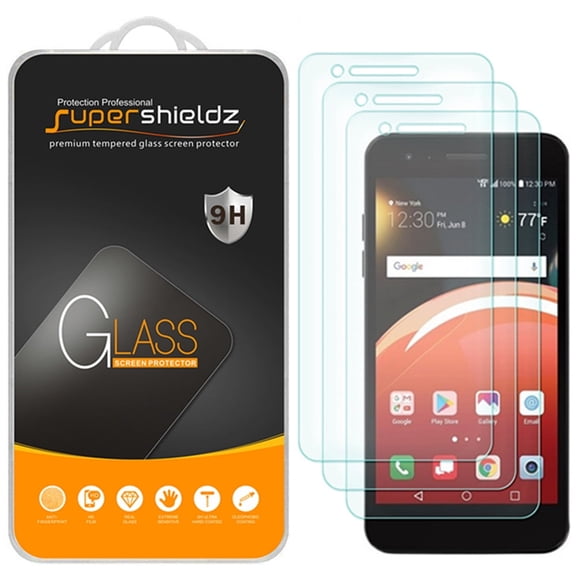 [3-Pack] Supershieldz for LG Risio 3 Tempered Glass Screen Protector, Anti-Scratch, Anti-Fingerprint, Bubble Free