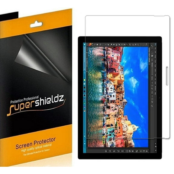 [3-Pack] Supershieldz for Microsoft New Surface Pro 2017 Screen Protector, Anti-Bubble High Definition (HD) Clear Shield