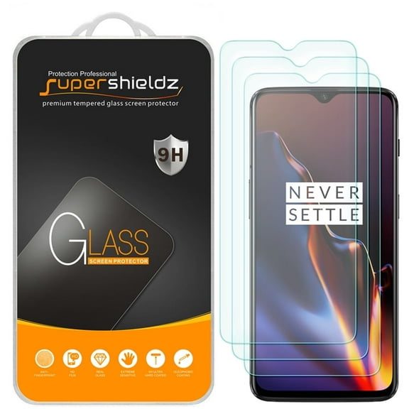 [3-Pack] Supershieldz for OnePlus 6T Tempered Glass Screen Protector, Anti-Scratch, Anti-Fingerprint, Bubble Free