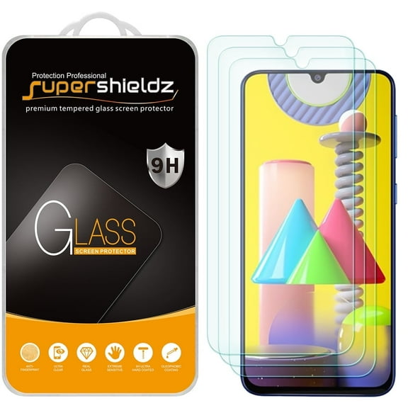 [3-Pack] Supershieldz for Samsung Galaxy M31 Tempered Glass Screen Protector, Anti-Scratch, Anti-Fingerprint, Bubble Free