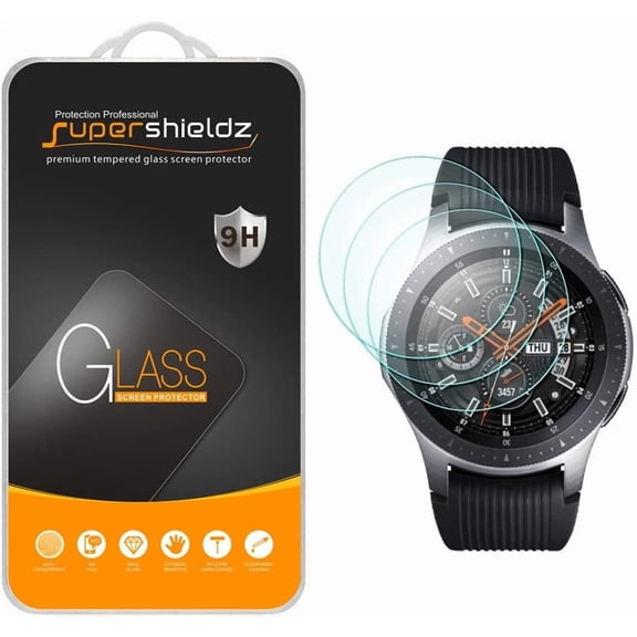 Supershieldz Designed for Samsung Galaxy Watch (46mm) Tempered Glass Screen Protector, Anti Scratch, Bubble Free (3 Pack)