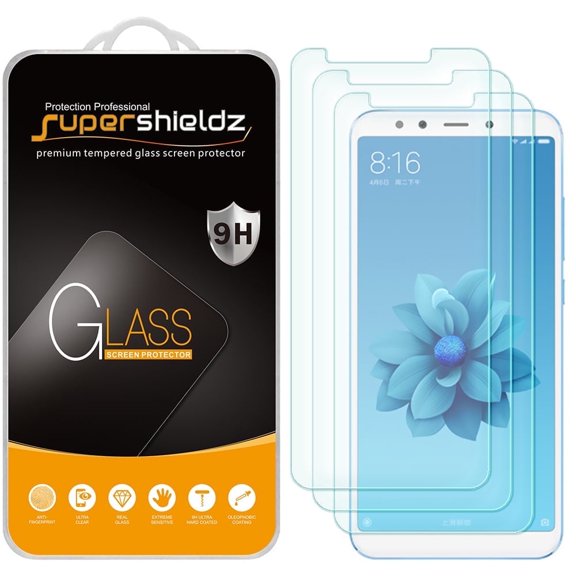 Supershieldz Designed for Xiaomi Mi A2 / Mi 6X Tempered Glass Screen Protector, Anti Scratch, Bubble Free (3 Pack)