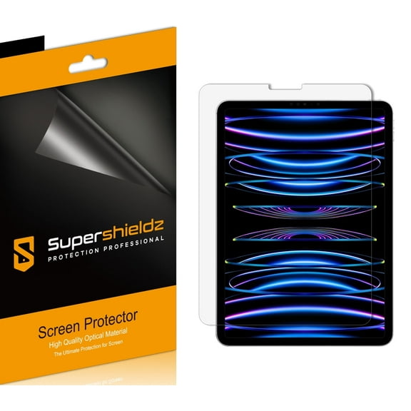 (3 Pack) Supershieldz Designed for iPad Pro 11 inch (2018-2022 / M2) / iPad Air 5/ 4 (10.9 inch, 5th/4th Generation) Screen Protector, Anti-Bubble High Definition (HD) Clear Shield