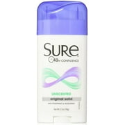 3 Pack - Sure Original Solid Antiperspirant & Deodorant Unscented 2.7oz Each