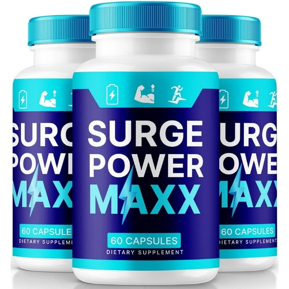 (3 Pack) Surge Power Maxx Pills, Official SuperPower Max Me Capsules To Support Muscle Health, Premium Pastillas for Energy, Vitality & Wellness Support, SurgePowerMaxx Reviews (180 Capsules)