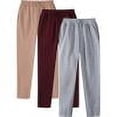 thumbnail image 1 of 3 Pack Sweatpants For Men Joggers Pants With Zip Pockets Fleece Slim Fit Workout Running Gym Sweat Pants Burgundy, 1 of 8