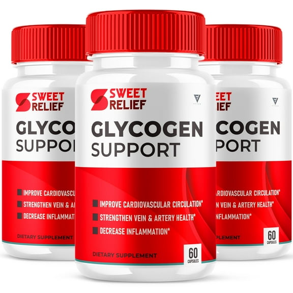 (3 Pack) Sweet Relief Glycogen Support and Joint Relief Advanced Supplement Blood Vessel Relief Sweet Releaf (180 Capsules)