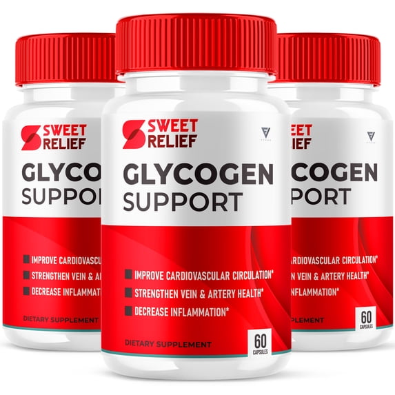 (3 Pack) Sweet Relief Glycogen Support and Joint Relief Advanced Supplement Blood Vessel Relief Sweet Releaf (180 Capsules)