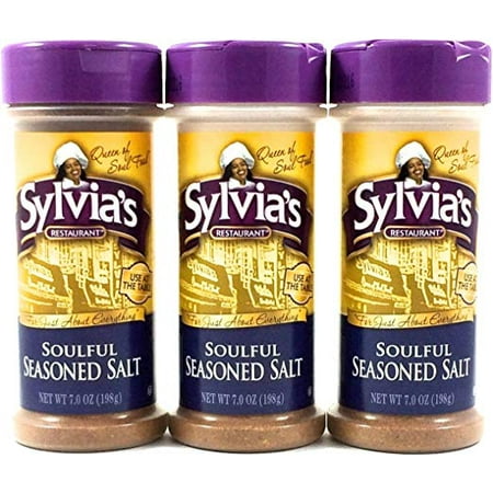 Sylvia’s Soulful Seasoned Salt, All-Purpose Seasoning Mix for Steak, Chicken, Vegetables, and More, 7oz (Pack of 3) H1