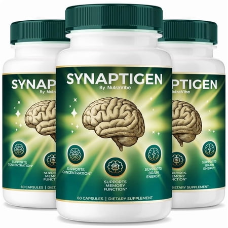 (3 Pack) Synaptigen Pills – Daily Formula with a Natural Blend to Help Maintain Focus, Memory & Concentration | Clean, Gentle, Easy-to-Swallow Capsules for Everyday Sharpness (180 Capsules)