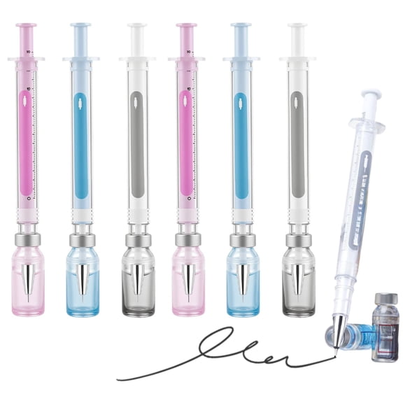 3 Pack Of Syringe Shaped Ink Pens, 2026 New Creative Syringe Shaped Gel Pen for Funny, Novelty Ballpoint Pens for Office Supplies, 0.38mm Black Neutral Pen, Pen Body Color Random