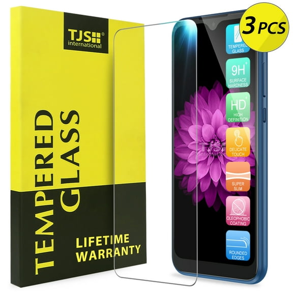 [3-Pack] TJS Compatible for Motorola Moto E 2020 [Screen Coverage][Tempered Glass] Case Friendly Screen Protector Anti-Fingerprint, Bubble Free, Anti-Scratch, Shatterproof (Clear)