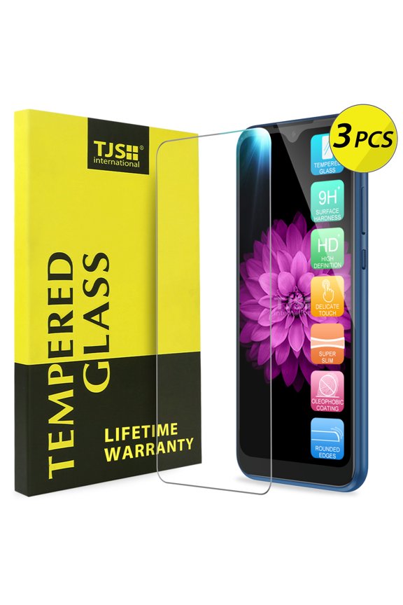 [3-Pack] TJS Compatible for Motorola Moto E 2020 [Screen Coverage][Tempered Glass] Case Friendly Screen Protector Anti-Fingerprint, Bubble Free, Anti-Scratch, Shatterproof (Clear)