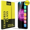 thumbnail image 1 of 3-Pack TJS for T-Mobile Revvl 6x Pro 5G / 6 Pro 5G [Screen Coverage][Tempered Glass] Case Friendly Screen Protector Anti-Fingerprint, Bubble Free, Anti-Scratch, Shatterproof (Clear), 1 of 7