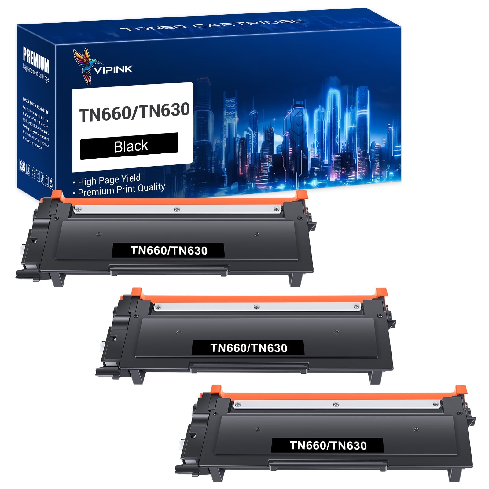3-Pack TN660 TN630 Toner Cartridge Replacement Compatible for Brother ...