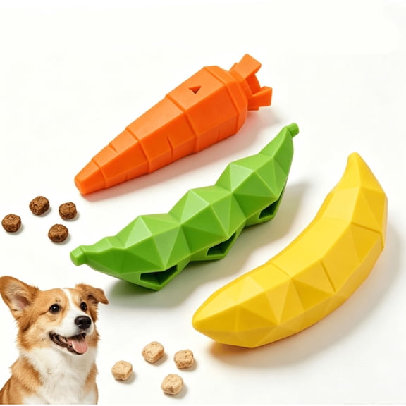 Tockfit Dog Toys For Aggressive Chewers, 3 Pack Dog Treat Dispenser Toy, Rubber Slow Feeder Toy