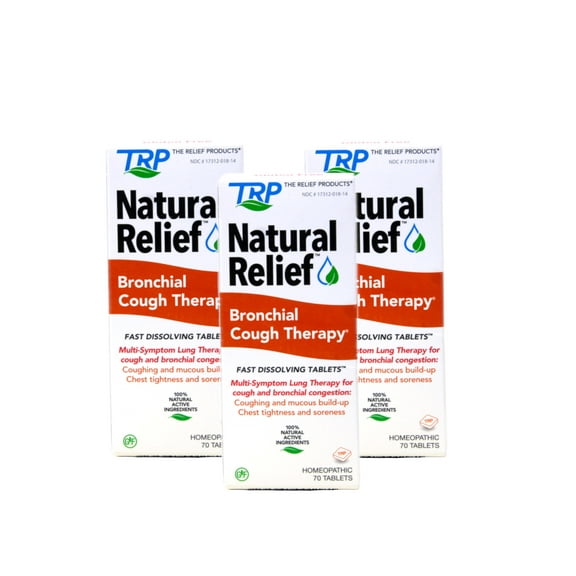 3 Pack - TRP Natural Relief Bronchial Cough Therapy Fast Dissolving Tablets, 70 count