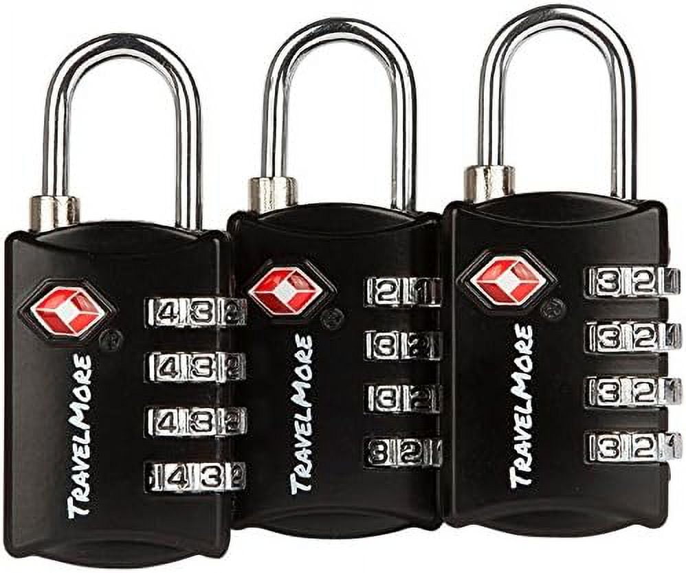 Pack Tsa Luggage Locks With Digit Combination Heavy Duty Set Your Own Padlocks For Travel