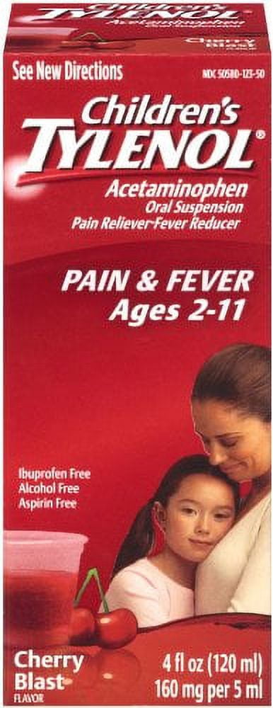 3 Pack - TYLENOL Children's Pain - Fever Relief, Cherry Blast Liquid, 4oz Each