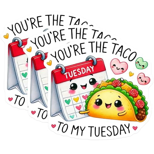 (3 Pack) Taco Tuesday Decals - Cute Foodie Sticker - Funny Calendar ...