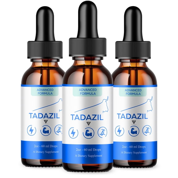 (3 Pack) Tadazil Men Performance Support Drops, Tada Zil Drops Supplement (6oz)