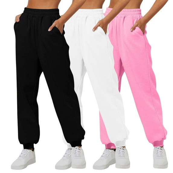 3 Pack Tall Sweatpants Elastic Waist Pants for Women Low Rise Sweats Cargo Sweatpants for Teen Boys Baggy Sweats Pantalones De Trabajo Para Hombre