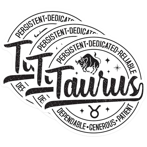 (3 Pack) Taurus Zodiac Decals - Horoscope Sign - Astrology Decal - 3 Inches On Longest Side - Easy Peel & Apply - Made in USA - 3MCS4105