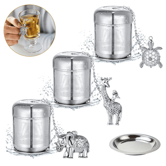 3 Pack Tea Infuser for Loose Tea Stainless Steel Tea Strainer Extra Fine Mesh Tea Steeper Tea Diffuser with Tea Basket and Lid