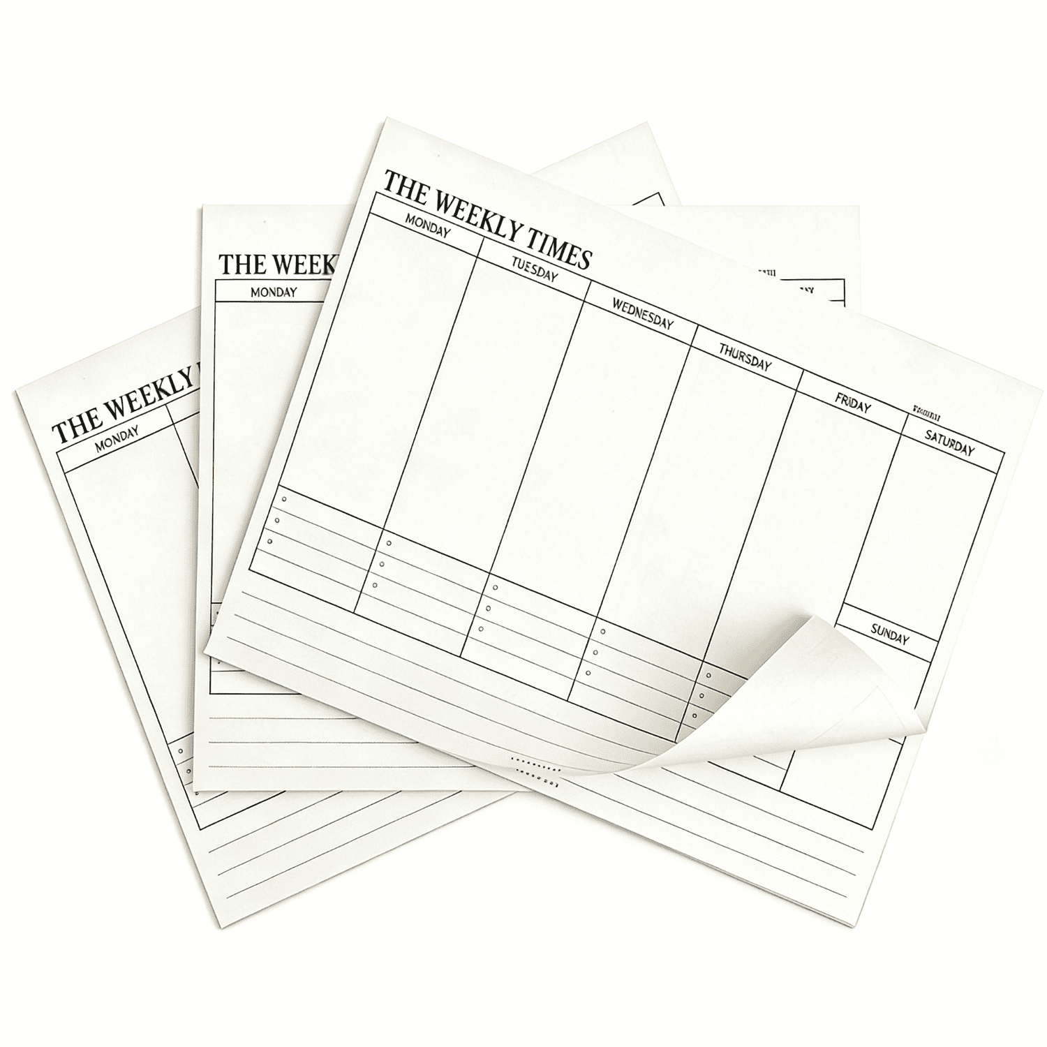 3 Pack Tear Off Weekly Planner Notepads – 7"×10" 60 Sheets Per Pad To ...