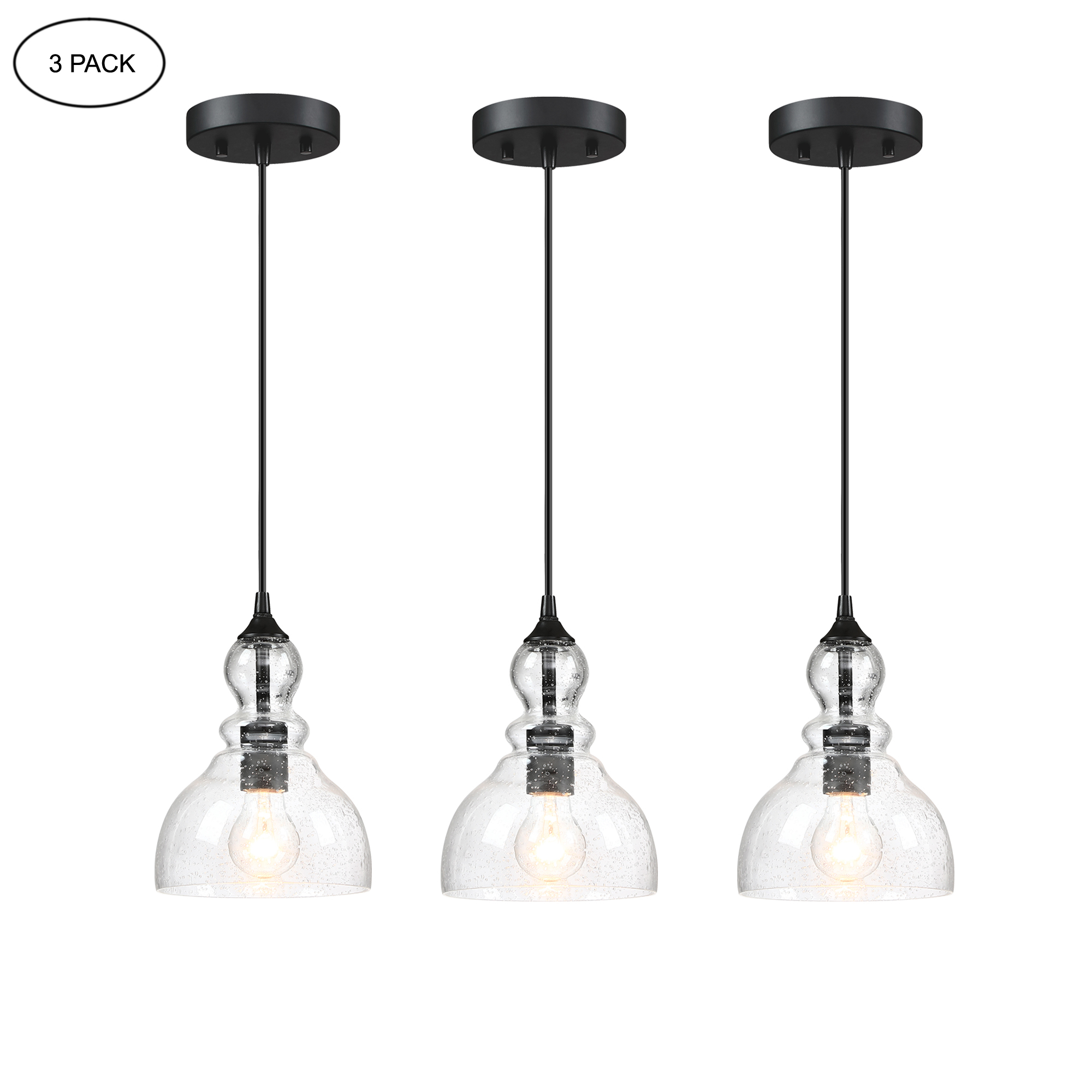 3Pack Teardrop Pendant Lighting Ceiling Mount Kitchen Light Fixtures