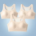 thumbnail image 1 of 3 Pack Teen Girls Sports Bra Seamless Wireless Training Bras with Removable Padding Bralette Cropped Tops Padded Girls Bra Khaki 15-17Y, 1 of 5