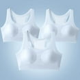 thumbnail image 1 of 3 Pack Teen Girls Sports Bra Seamless Wireless Training Bras with Removable Padding Bralette Cropped Tops Teen Girl Bras Blue 9-11Y, 1 of 5