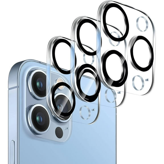 ?3 Pack? Tempered Glass Camera Lens Protector for iPhone 13 Pro 6.1" & iPhone 13 Pro Max 6.7", Ultra HD, 9H Hardness, Anti-Scratch, Case Friendly, Easy to Install [No Affect on Night Shots]