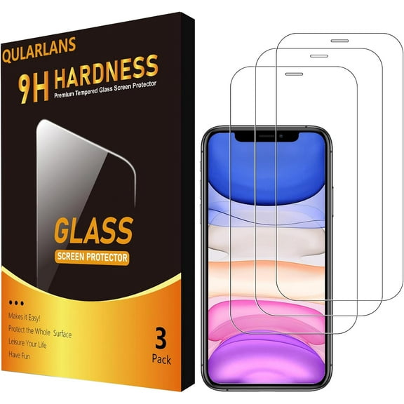 3 Pack Tempered Glass Screen Protector Compatible with iPhone 11/XR, 9H Hardness Shock Resistant Tempered Glass HD Ultra Clear