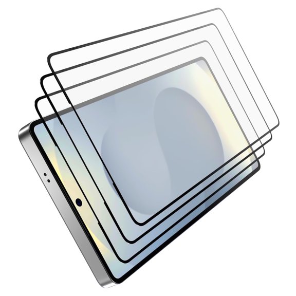 [3 Pack] Tempered Glass Screen Protector for Samsung Galaxy S25+ Plus, Fingerprint Unlock Support Case Friendly Anti-Scratch Bubble Free Anti-Fingerprint Easy to Install Screen Protector, Black